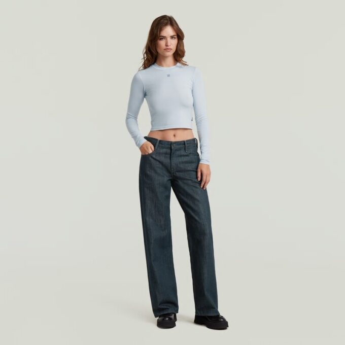 Cropped Mock Slim Top
