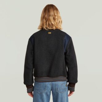 Cropped Varsity Bomber Jacket