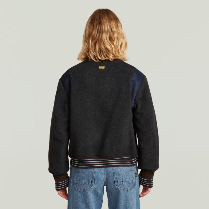 Cropped Varsity Bomber Jacket