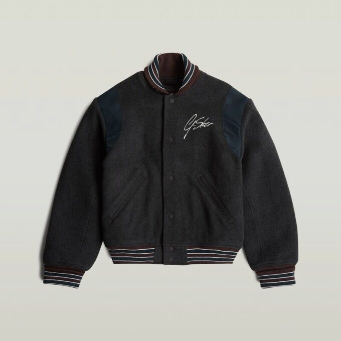 Cropped Varsity Bomber Jacket
