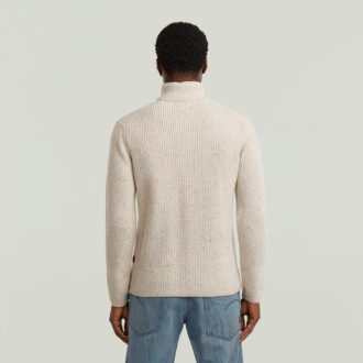 Double Collar Half Zip Knit