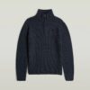 Double Collar Half Zip Knit