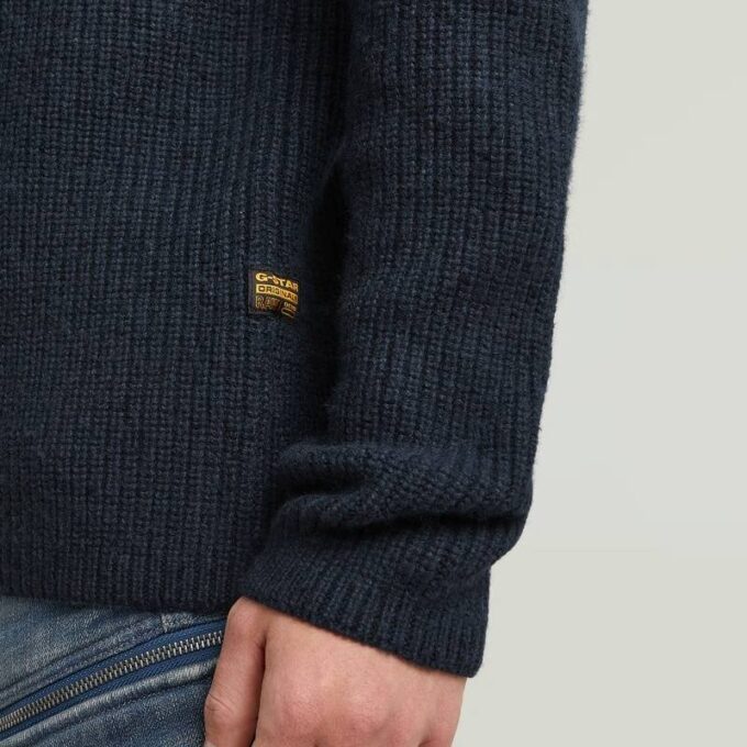 Double Collar Half Zip Knit