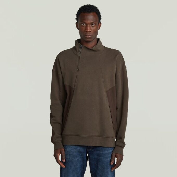 Fabric Mix Half Zip Sweater Fabric Mix Half Zip Sweater