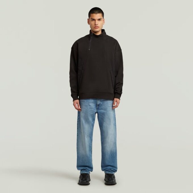 Fabric Mix Half Zip Sweater Fabric Mix Half Zip Sweater