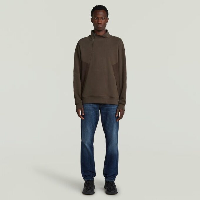 Fabric Mix Half Zip Sweater Fabric Mix Half Zip Sweater