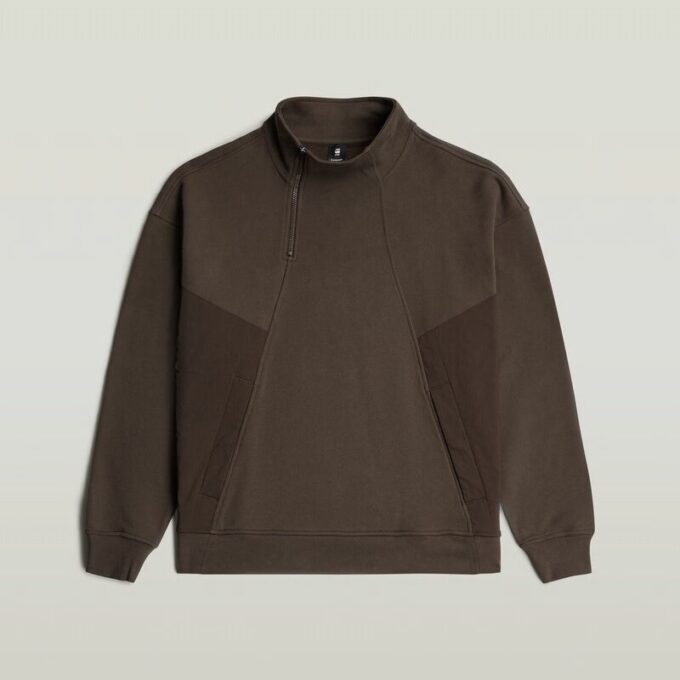 Fabric Mix Half Zip Sweater Fabric Mix Half Zip Sweater