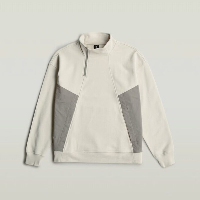 Fabric Mix Half Zip Sweater Fabric Mix Half Zip Sweater