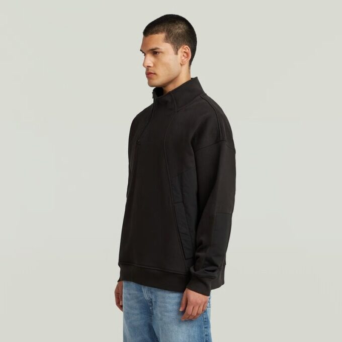 Fabric Mix Half Zip Sweater Fabric Mix Half Zip Sweater