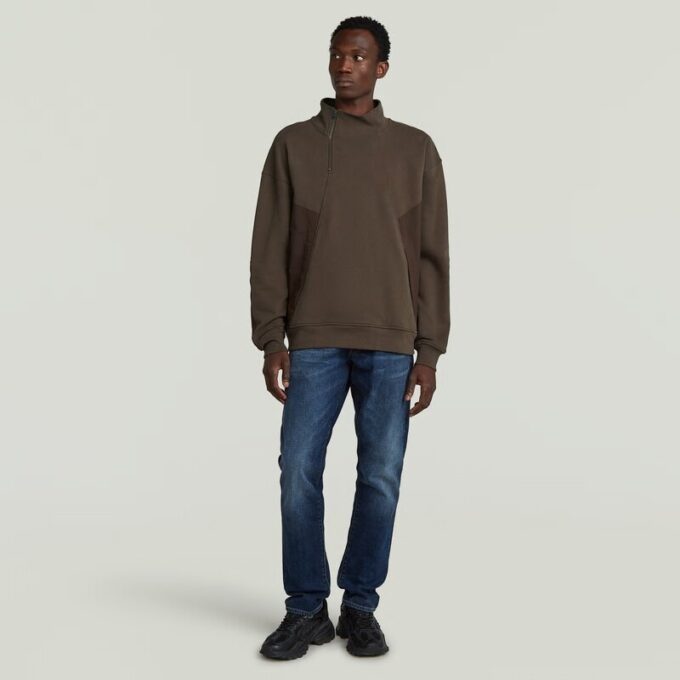 Fabric Mix Half Zip Sweater Fabric Mix Half Zip Sweater