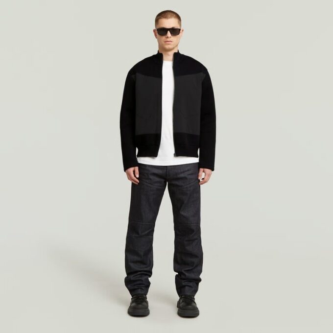 Fabric Mix Knit Jacket