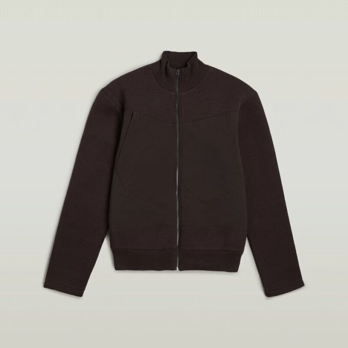 Fabric Mix Knit Jacket