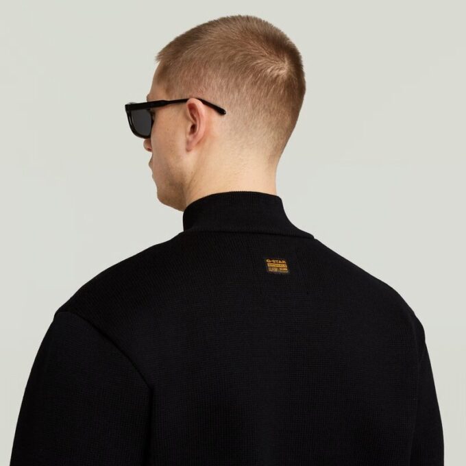 Fabric Mix Knit Jacket