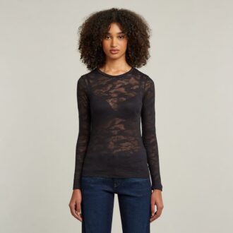 Fine Lace AOP Slim Top