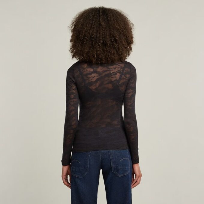 Fine Lace AOP Slim Top