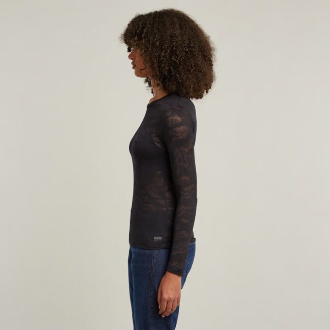 Fine Lace AOP Slim Top