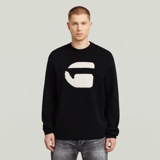 G Logo Relaxed Knit Pullover