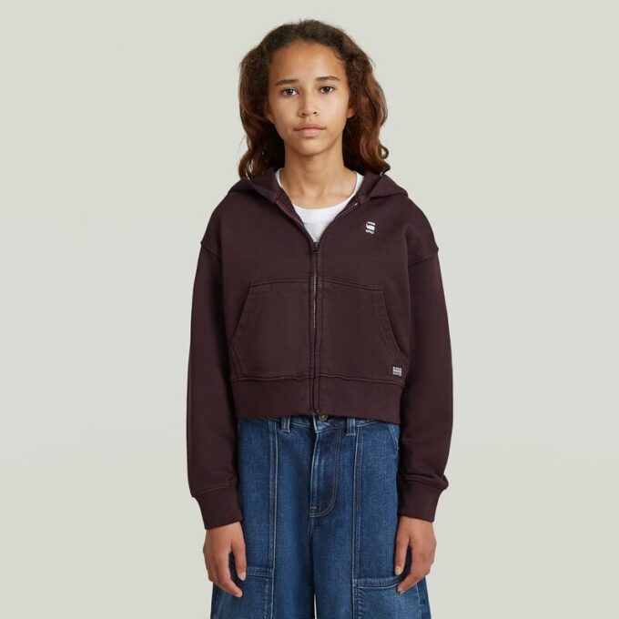 Girls AR Hooded Zipp Cropped Cardigan