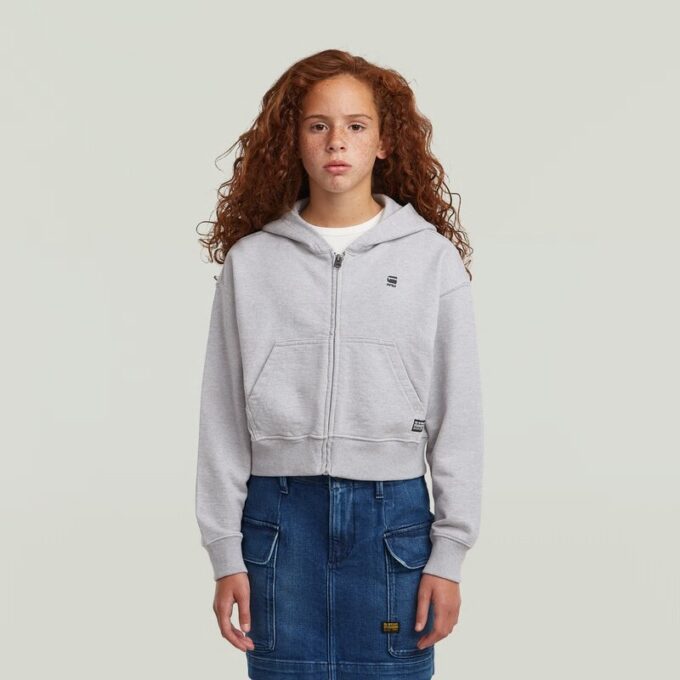 Girls AR Hooded Zipp Cropped Cardigan