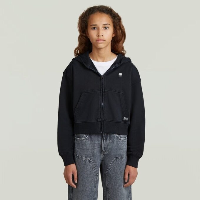 Girls AR Hooded Zipp Cropped Cardigan