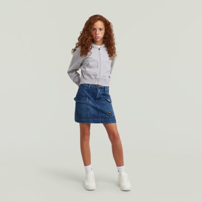 Girls AR Hooded Zipp Cropped Cardigan