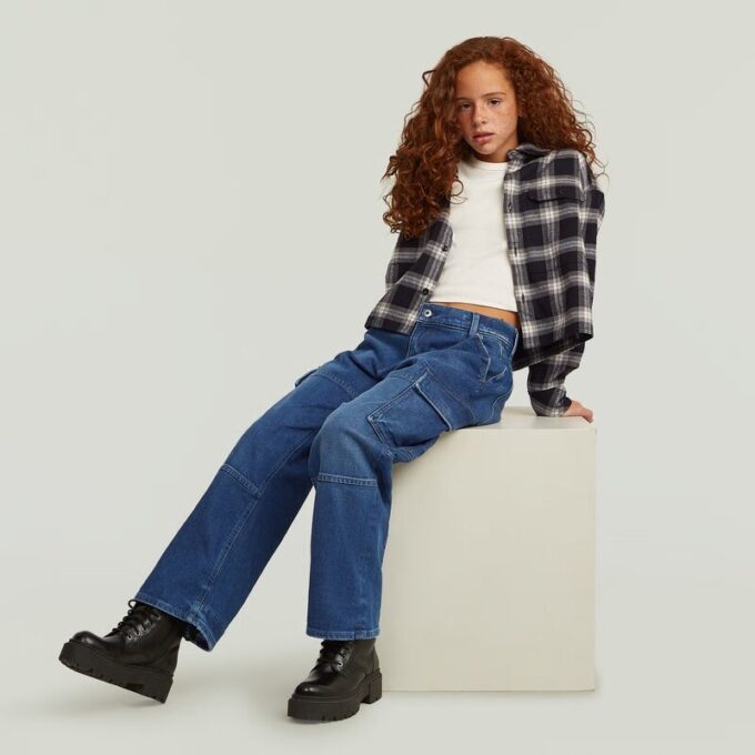 Girls Bowey 3D Extreme Cargo Loose Jeans