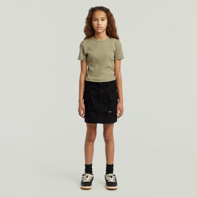 Girls Cargo Mini Skirt