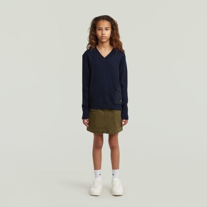Girls Cargo Mini Skirt