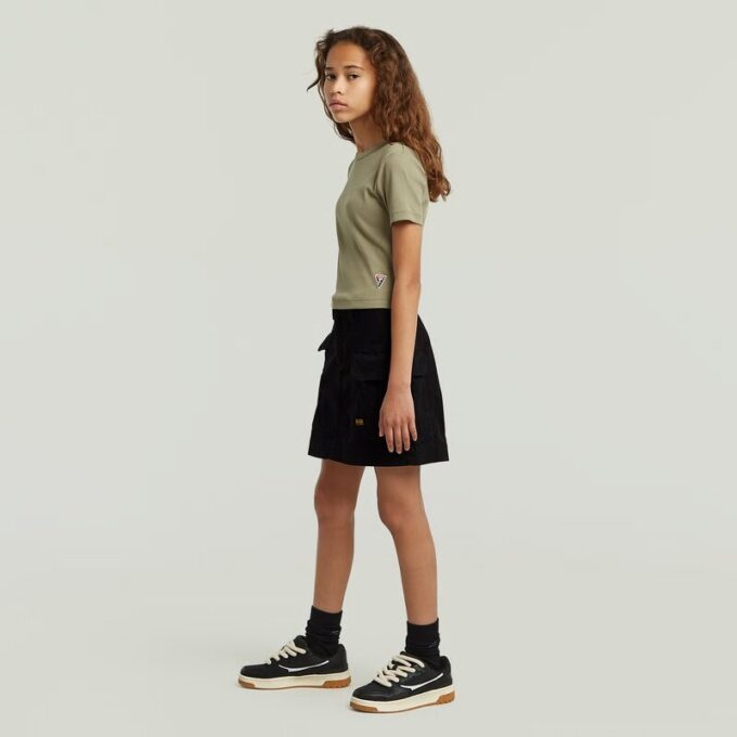 Girls Cargo Mini Skirt