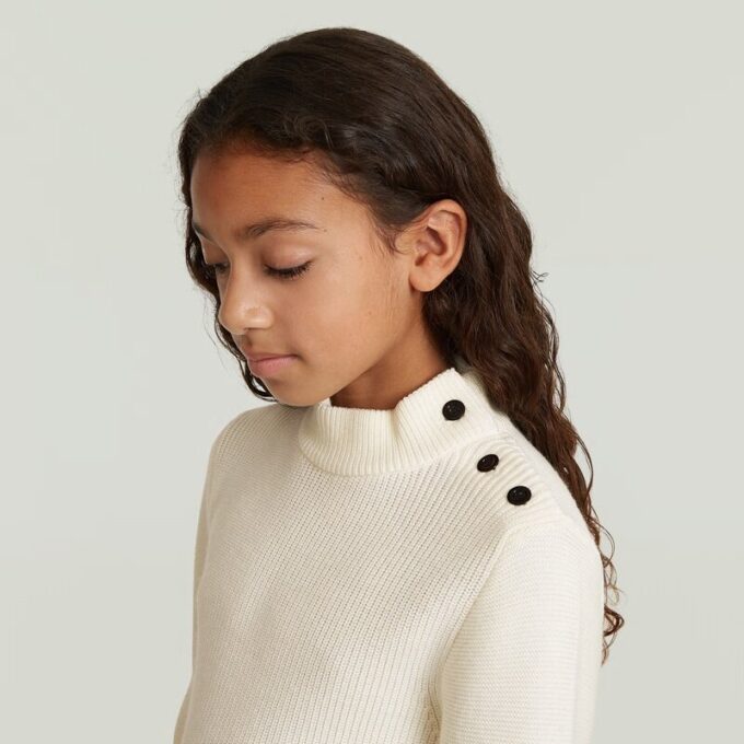 Girls Crew Button Knit Cardigan