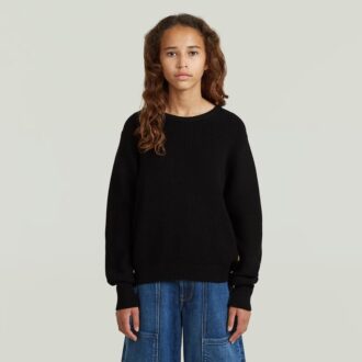Girls Cropped Crew Knit