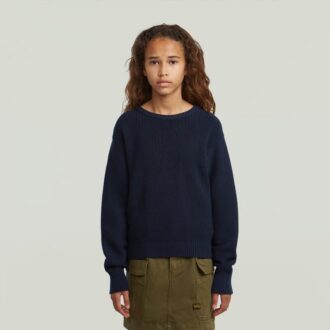 Girls Cropped Crew Knit