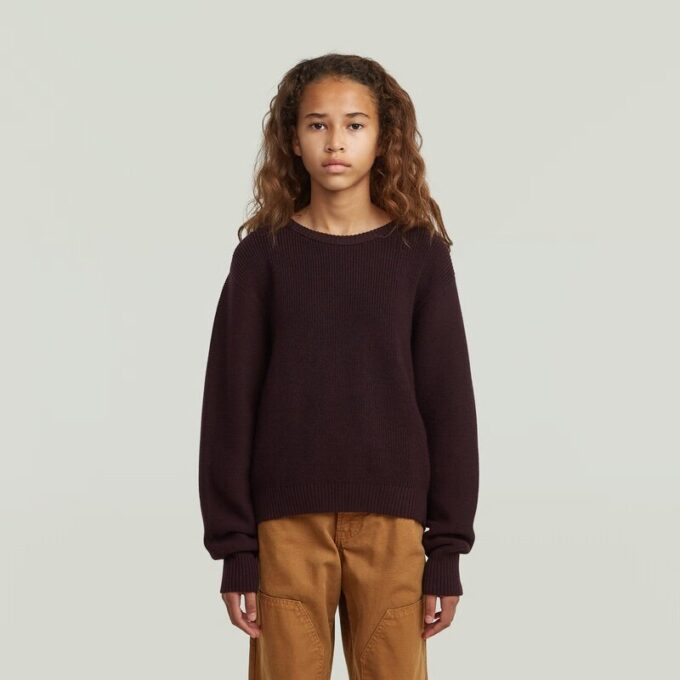 Girls Cropped Crew Knit