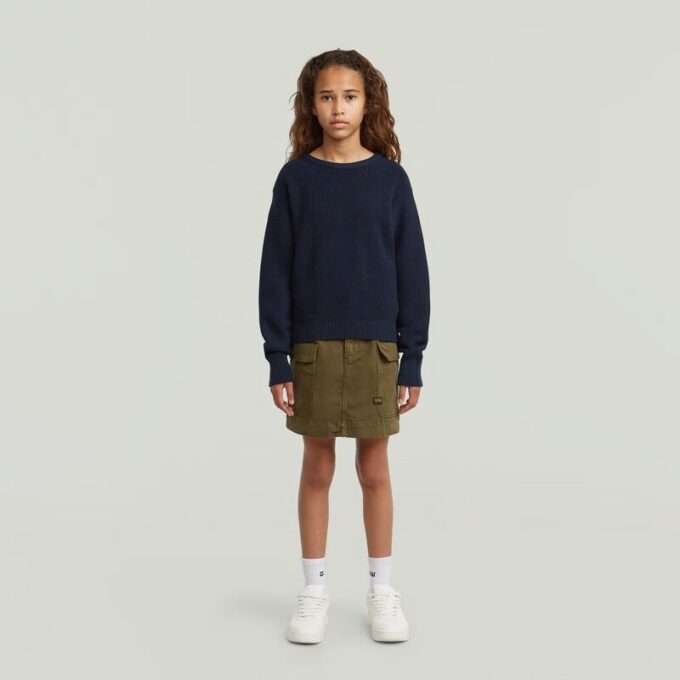Girls Cropped Crew Knit
