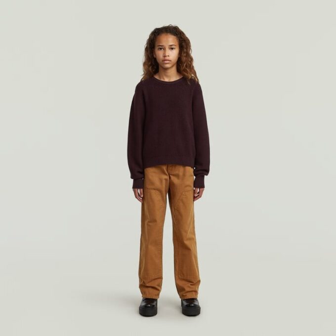 Girls Cropped Crew Knit
