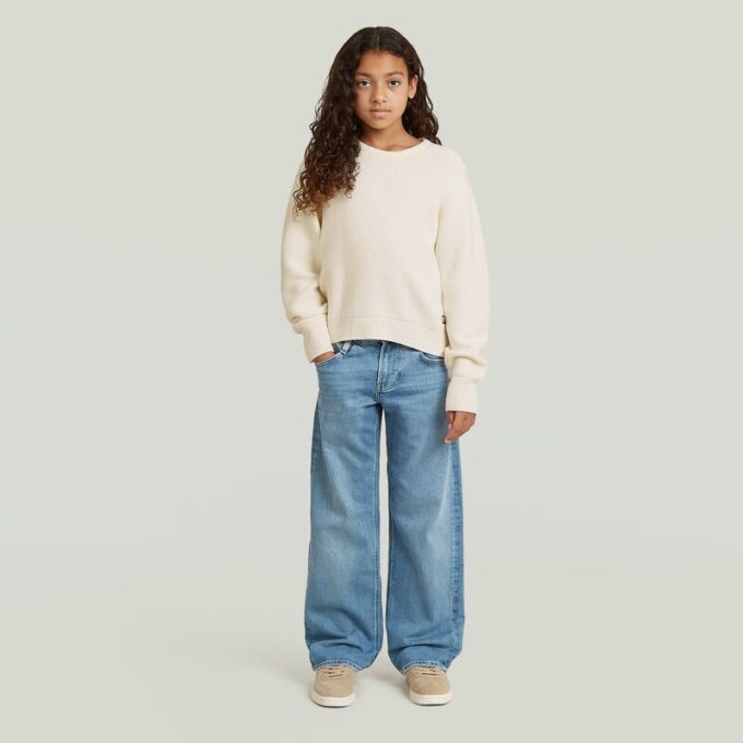 Girls Cropped Crew Knit