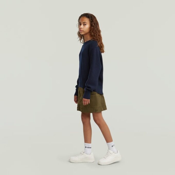 Girls Cropped Crew Knit