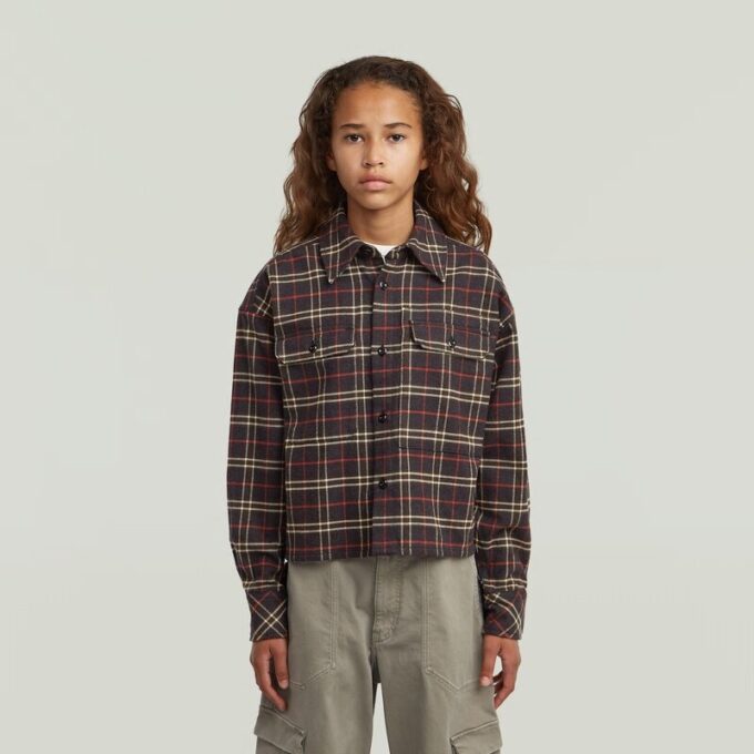 Girls Cropped Pocket Shirt