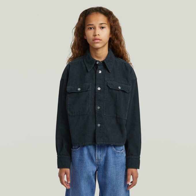 Girls Cropped Pocket Shirt