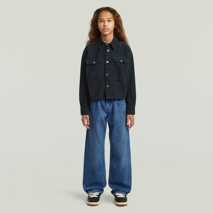 Girls Cropped Pocket Shirt