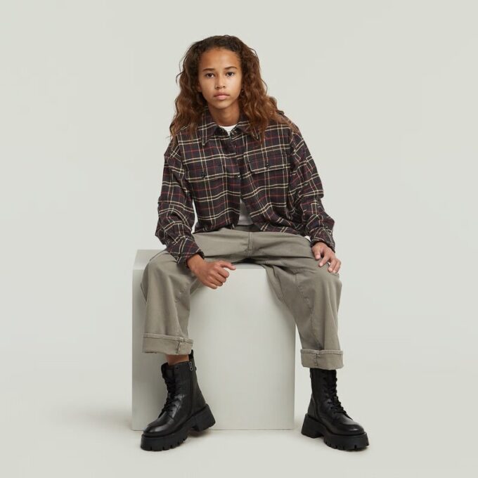 Girls Cropped Pocket Shirt