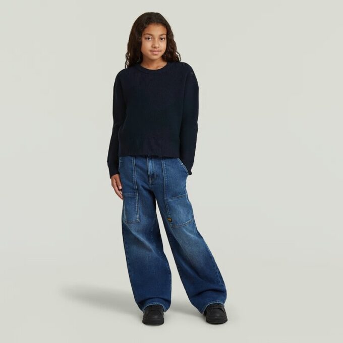 Girls Fisherman Crop Knit