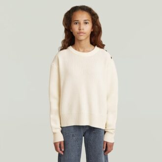 Girls Fisherman Crop Knit Cardigan