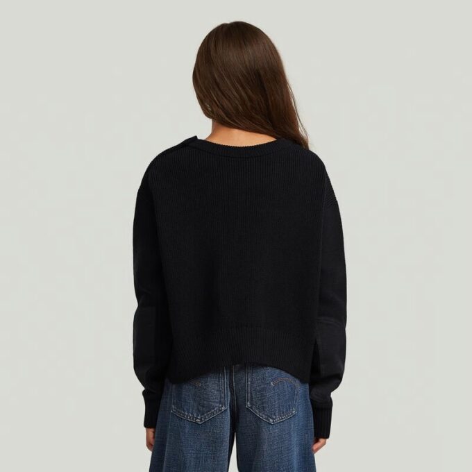 Girls Fisherman Crop Knit Cardigan