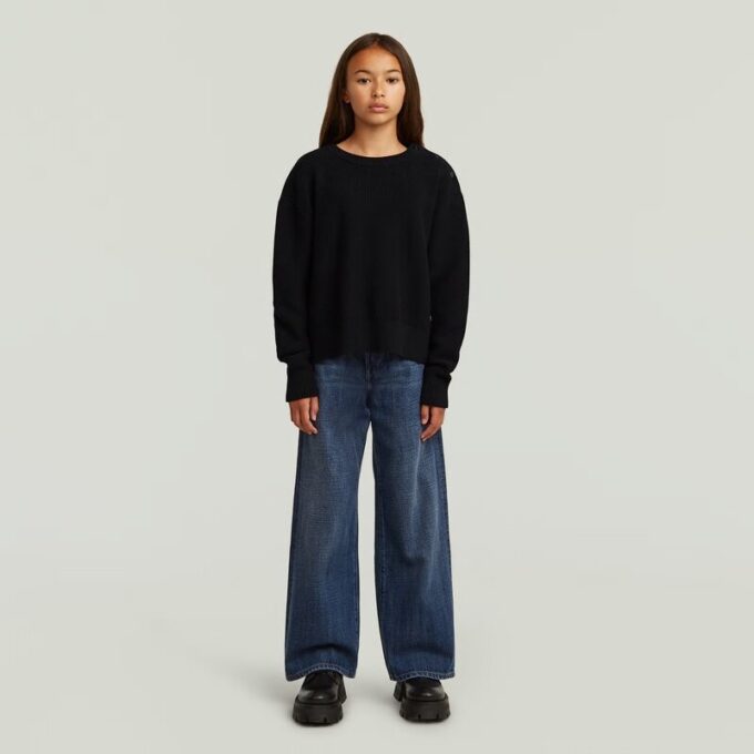 Girls Fisherman Crop Knit Cardigan