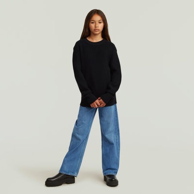 Girls Fisherman Knit Cardigan