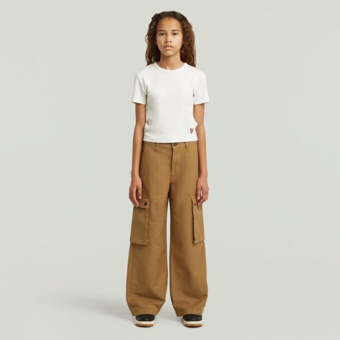 Girls High Waist Cargo Pants