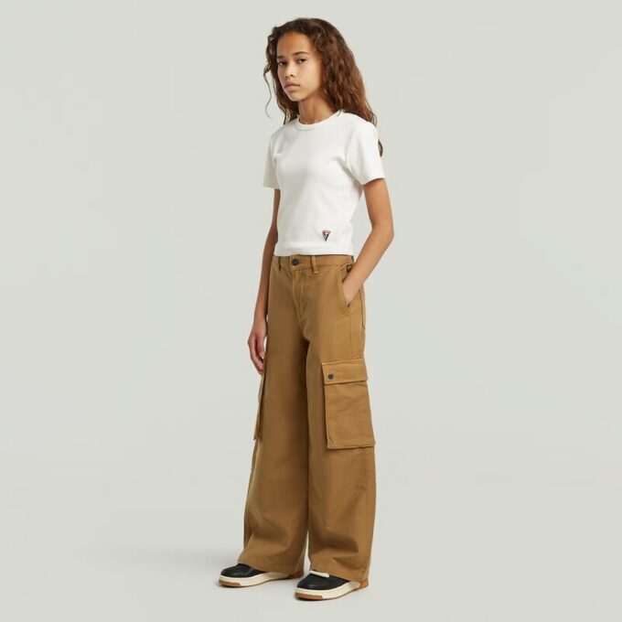 Girls High Waist Cargo Pants
