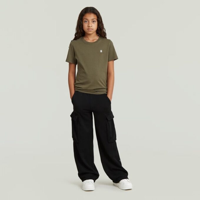 Girls High Waist Cargo Sweat Pants