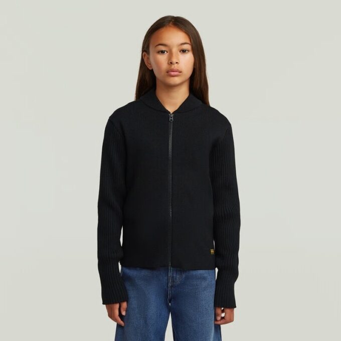 Girls Hybrid Baseball Full Zip Knit